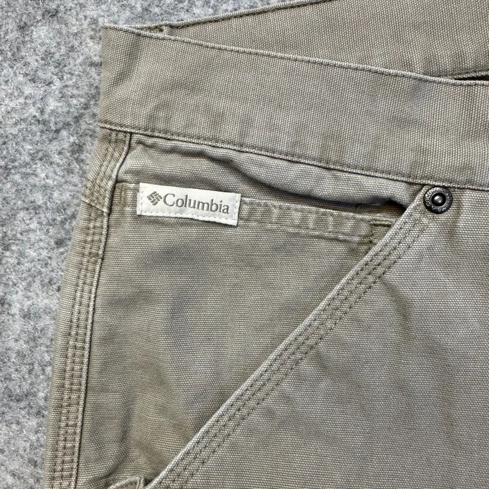 Columbia Carpenter Shorts Mens 38 Khaki Canvas Utility Heavy Duty 00132